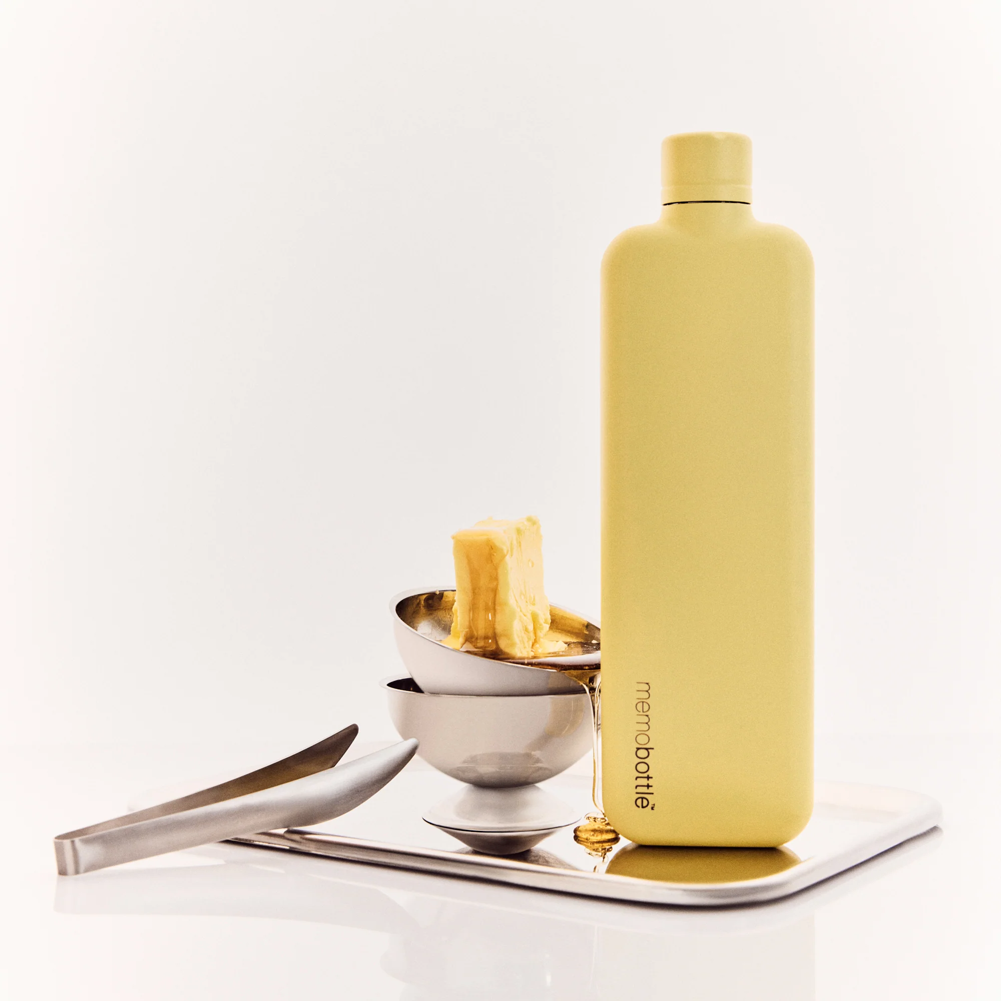 Slim memobottle (Stainless Steel) - Butter Yellow - Image 2