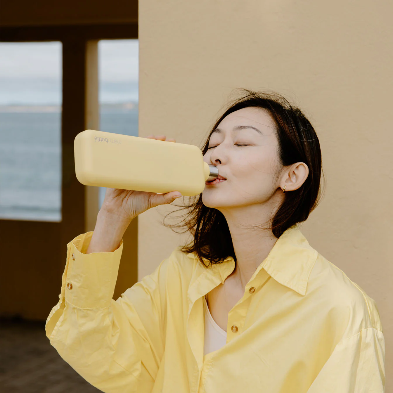 Slim memobottle (Stainless Steel) - Butter Yellow - Image 5